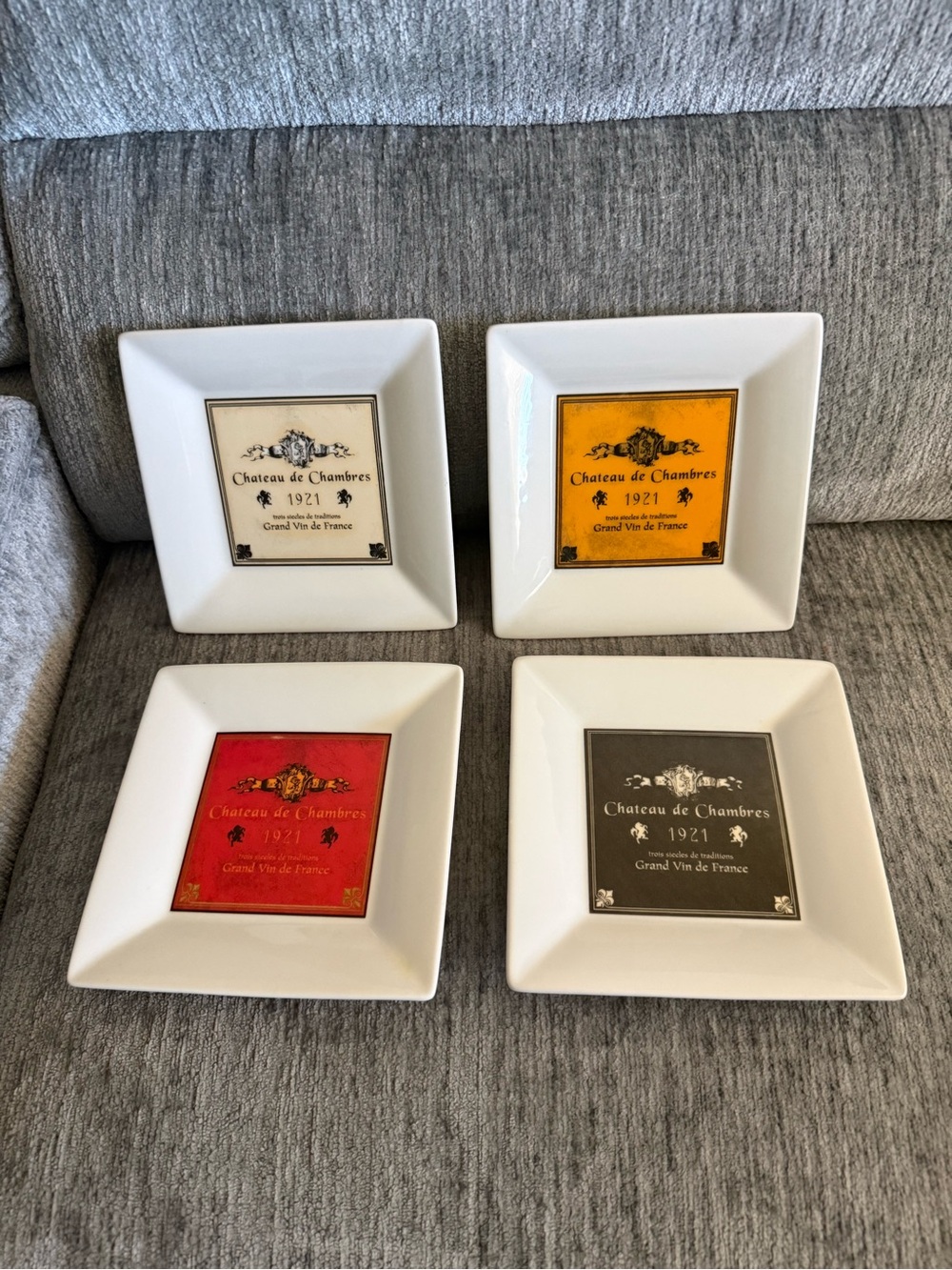 Decorative Ceramic Square Plate - Multi Color Set